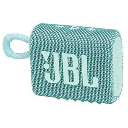 JBL Go 3, Wireless Ultra Portable Bluetooth Speaker, Pro Sound, Vibrant Colors with Rugged Fabric Design, Waterproof, Type C (Without Mic, Teal), Standard