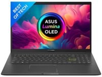 ASUS VivoBook K15 OLED (2021), 15.6" (39.62 cms) FHD OLED, Intel Core i3-1115G4 11th Gen, Thin and Light Laptop (8GB/512GB SSD/Integrated Graphics/Office 2021/Windows 11/Black/1.8 Kg) K513EA-L312WS