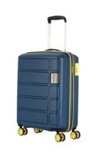 American Tourister Kamiliant Harrier Zing 56 cms Small Cabin (PP) Hard Sided 8 Wheels Spinner Luggage/Suitcase/Trolley Bag (Navy) (Double Wheel)