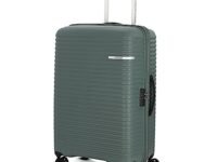 American Tourister Liftoff 67 cms Medium Check-in Polypropylene Hard Sided Double Spinner Wheel Luggage/Trolley Bag/Suitcase (Dark Olive)