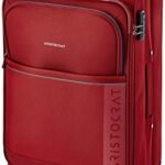 Aristocrat Baleno 69 cms Medium size Polyester Soft sided 4 Wheels Luggage/Suitcase/Trolley Bag-Red