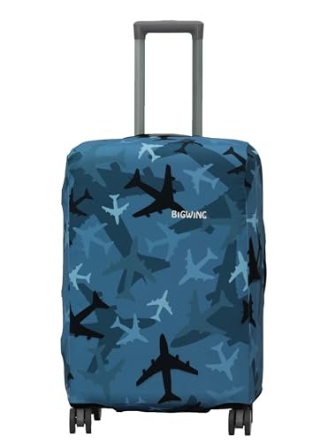 BIGWING Plane Print Polyester Fabric (28' Inch) Large Size Protective Hard Luggage Trolley Bag Cover (Fits Only On Fiber/Plastic Trolley Bag)