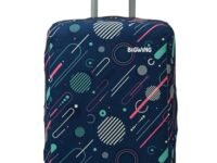 BIGWING Polyester Fabric Geometric Print (28' Inch) Large Size Protective Hard Luggage Trolley Bag Cover (Fits Only On Fiber/Plastic Trolley Bag)