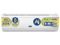 Carrier 1 Ton 5 Star AI Flexicool Inverter Split AC (Copper, Convertible 6-in-1 Cooling,Dual Filtration with HD & PM 2.5 Filter, Auto Cleanser, 2024 Model,ESTER Exi, CAI12ES5R34F1,White)