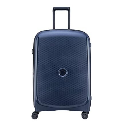 Delsey Paris Belmont Plus 71 Cm Medium Check-in Polypropylene Expandable Hard Suitcase 4 Double Wheel Luggage/Suitcase/Trolley Bag (Blue)