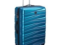 Delsey Paris Tiphanie 66 cms Medium Size Check-in Polycarbonate Hard-Sided 4 Double Wheel Suitcase/Luggage/Trolley Bag for Travel with TSA Lock (Steel Blue)