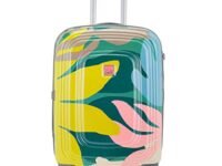 Genie Florentine 66 cms Medium Check-in Printed Polycarbonate Hardsided 8 Wheel 360 Degree Rotation Luggage/Suitcase/Trolley Bag (Cyan)