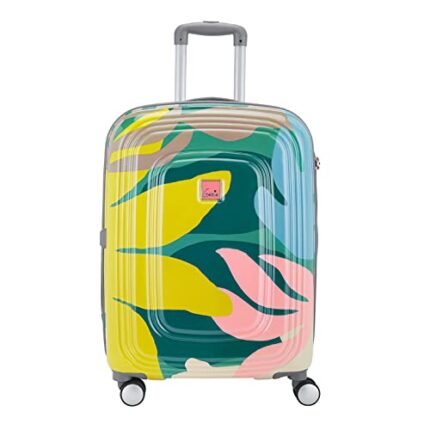 Genie Florentine 66 cms Medium Check-in Printed Polycarbonate Hardsided 8 Wheel 360 Degree Rotation Luggage/Suitcase/Trolley Bag (Cyan)