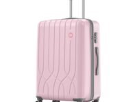 Genie Swing Trolley Bag Large Size, 79 cms Marshmallow Pink Hard Side Travel Bag for Women, 8 Wheel Luggage Suitcase for Travelling, Check in Luggage with Trolley, Scratch Resistant