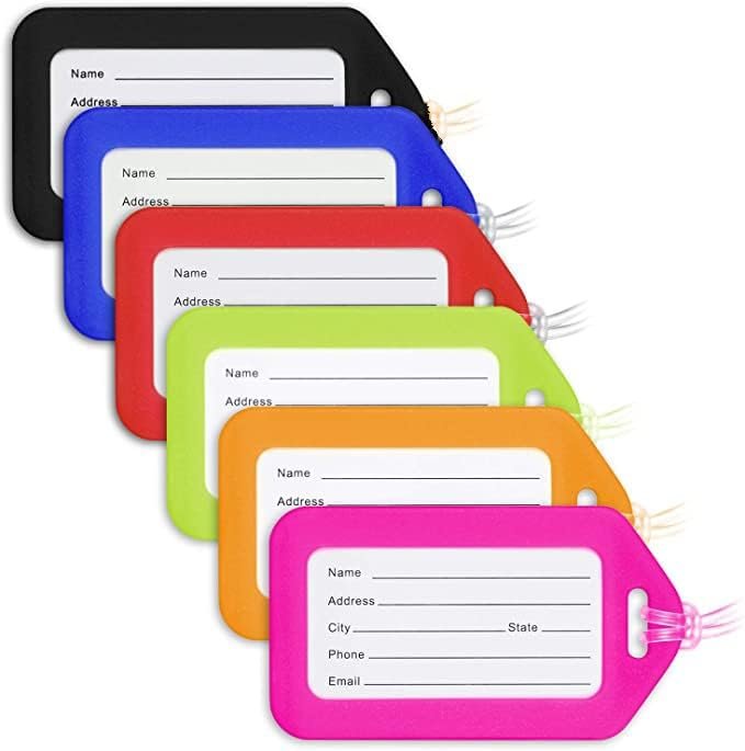 HOLLIO Luggage Tags, Smart Tags for Travel suitcases, School Bags for Easily Identification of Bags Name Tags for Kids Travel Accessories (12 Pack)