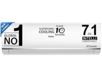 Haier 1.5 Ton 3 Star Triple Inverter Split AC (Copper, 7 in 1 Convertible, Anti Bacterial Filter, Cools at 60°C Temp, 20 Mtrs Air Throw - HSU18K-PYS3BN-INV,White,2024 Model)