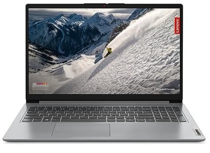 Lenovo IdeaPad 1 AMD Ryzen 5 5500U 15.6" (39.62cm) FHD Thin & Light Laptop (8GB/512GB SSD/Windows 11/Office 2021/Backlit Keyboard/1Yr Warranty + 1 Yr ADP/Grey/1.6Kg), 82R400BRIN