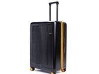 MOKOBARA The Transit Luggage Black 74 cm Large German Makrolon Poly-Carbonate Hard Sided 8 Super Silent Ninja Wheels Check - in Large Suitcase Trolley - Crypto Sunray
