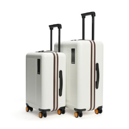 MOKOBARA The Transit Set of The Cabin & The Medium Polycarbonate Hardsided Luggage | 8 Wheel Trolley Bag Travel Suitcase (Still Loading Brownray (Limited Edition)