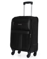 Nasher Miles Toledo Expander Soft-Sided Polyester Cabin Luggage Black 20 inch |55cm Trolley Bag