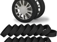 Remore® Luggage Wheel Silicone Protoctor Wheel Cover for Trolley Bag Suitcase 8PCS Trolley Wheel Cover Silicone Shock Absorption Wheel Cover Silicone for Most 8 Spinner Wheel Bag/Chair (Black)