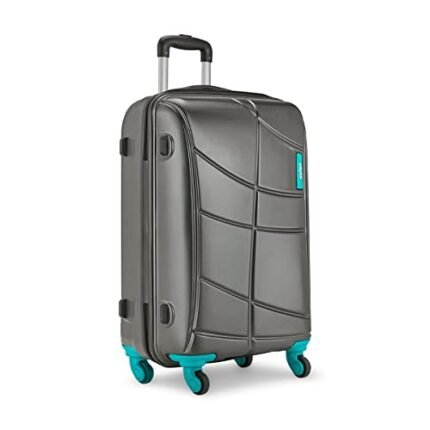 Safari Crypto 77 Cms Large Check-in Polycarbonate Hard Sided 4 Wheels Smooth Wheels Luggage/Suitcase/Trolley Bag- Gunmetal Grey