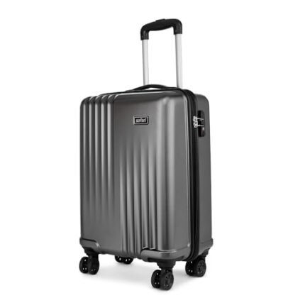 Safari Ryder TSA Lock 8 Wheels 59 Cms Small Cabin Trolley Bag Hard Case Polycarbonate 360 Degree Wheeling System Luggage, Trolley Bags for Travel, Suitcase for Travel, Gun Metal