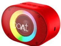 boAt Stone 250 Portable Wireless Speaker with 5W RMS Immersive Audio, RGB LEDs, Up to 8HRS Playtime, IPX7 Water Resistance, Multi-Compatibility Modes(Red)