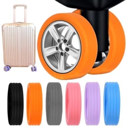 kunya® 8PCS Silicone Protector Luggage Wheel Cover Trolley Wheel Cover Shock Absorption for Trolley Bag Suitcase Wheel Cover Silicone for Most 8 Spinner Wheel Bag/Chair 2inch-3inch (5cm-8cm)