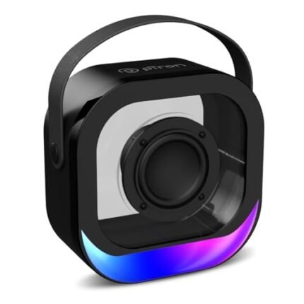 pTron Newly Launched Fusion Moment 10W Mini Bluetooth Speaker with Immersive Sound, Transparent Design, Vivid RGB Lights, 6Hrs Playtime, Bluetooth V5.3, TWS Pairing & Type C Charging Port (Jet Black)