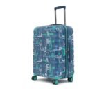 uppercase JFK (Medium) 66cm |Hardsided Check-in Trolley Bag for travel |Eco Polycarbonate Printed Luggage|Combination Lock|8 Wheel Trolley Bag|Suitcase for Men & Women |2000 Days Warranty (Denim Blue)