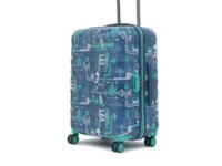 uppercase JFK (Medium) 66cm |Hardsided Check-in Trolley Bag for travel |Eco Polycarbonate Printed Luggage|Combination Lock|8 Wheel Trolley Bag|Suitcase for Men & Women |2000 Days Warranty (Denim Blue)