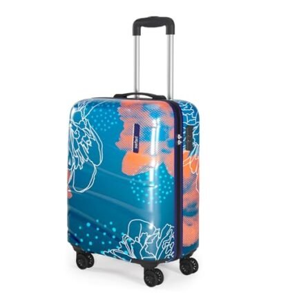 Safari Serene Hardside Suitcase, Lightweight and Scratch Resistant, Fixed Combination Lock, 360 Degree Dual Wheels, Telescopic Handle, Cabin Size Luggage Trolley Bag, Small, 55cm