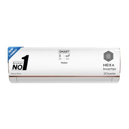 Haier 1 Ton 5 Star Heavy Duty Hexa Inverter Intelli Smart Split AC (Copper, 7 in 1 Convertible, Anti Bacterial Filter, Cools at 60°C Temp, 20 Mtrs Air Throw - HSU14K-PYFR5BN-INV, 2024 Model)