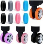 Hiyan Travel Luggage Wheel Protector Cover | Suitcases Wheel Cover | Silicone Wheel Cover for Office Chair Caster, Trolley Bag Suitcase (Pack of 1Set / 8Pcs / Multi Color)