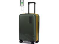 MOKOBARA Iconic Range The Cabin Luggage 58cms German Makrolon Poly-Carbonate Hard Sided 8 Hinomoto Wheels Suitcase Trolley (No Filter) (Cabin, Forest Sunray (Limited Edition))