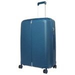 Samsonite Trolley Bag Suitcase for Travel | Varro 75 Cms Polypropylene Hardsided Large Check-in Luggage Trolley Bag with Expandable Zip, Peacock Blue
