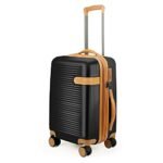 THE CLOWNFISH Kenzo Series Expandable Luggage ABS & Polycarbonate Exterior Hard Case Suitcase Eight Wheel Trolley Bag with TSA Lock- Black (Small Size, 54 cm-21 inch)