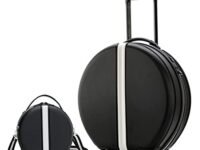 TOURTIER ABS Travel Medium Trolley Luggage Cabin Bag, 20 Inch Luggage Suitcase with 4 Double Spinner Rolling Wheels (Black)