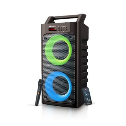Toreto Party 30 Wireless 30W Bluetooth Party Speaker with Wireless Karaoke Mic, Dunamic RGB Light, USB Pen Drive, Aux-in Slot, Upto 6Hrs Playtime(Black)