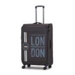 V Lite - Moscow 28"/80 cms Grey Large Check-in Softside Trolley Bag, Expandable Suitcase Travelling Luggage with Anti-Theft Zippers for Men and Women