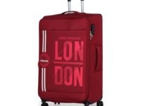 V Lite - Moscow 28"/80 cms Red Large Check-in Softside Trolley Bag, Expandable Suitcase Travelling Luggage with Anti-Theft Zippers for Men and Women
