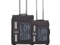 V Lite - Moscow Combo Set of 2 (Small + Medium) Softside Trolley Bag, Cabin 20" + Check-in 24" Expandable Suitcase Travelling Luggage with Anti-Theft Zippers for Men and Women (Grey)