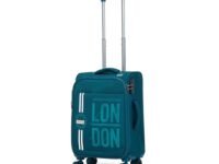 Verage Moscow 59 cm Soft Sided Cabin Carry Expandable Suitcase Luggage Bag with Telescopic Trolley and 360 Spinner 8 Wheels (Teal Blue, 20 Inch)
