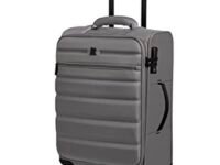 it luggage| Census-Grey-Cabin-55cm | Softsided| 8 Wheel Trolley Bag| Luggage Trolley| Small Suitcase| Cabin Luggage