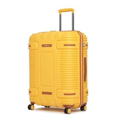 uppercase Ridge Trolley Bag (Large) 74cms |Hardsided Polycarbonate Check-in Luggage | 8 Wheel Trolley Bag | With TSA Lock & Anti Theft Zippers | Suitcase for Men and Women| 2000 Days Warranty (Yellow)