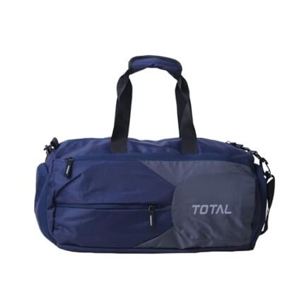 Total Gym Duffle Bag with Separate Shoe Compartment | Unisex Sports Bag with Adjustable Shoulder Strap & Spacious Design | Durable Lightweight Travel & Fitness Bag for Men & Women | Blue (28L)