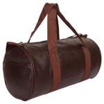 ACORMEK Gym Duffel Bag Unisex PU-Leather Shoulder & Cross-Body Gym Bag |Kit Bag|Sports Fitness Bag|Gym Bag with Adjustable Strap Leatherette for Sports and Travel Bag (Brown)