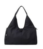 BANQLYN Women Nylon Dry Wet Depart Sport Multifunction Fitness Training Yoga Duffle with Shoe Compartment Fitness Duffles Bag (Full Black)