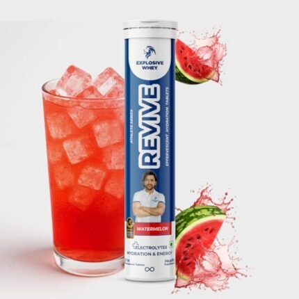 Explosive Whey Revive Effervescent Tablets - Trusted by MS Dhoni and Kedar Jadhav | Elevate Fitness & Stamina, Daily Rehydration | Informed Sport Certified (20 Tablets, Watermelon)