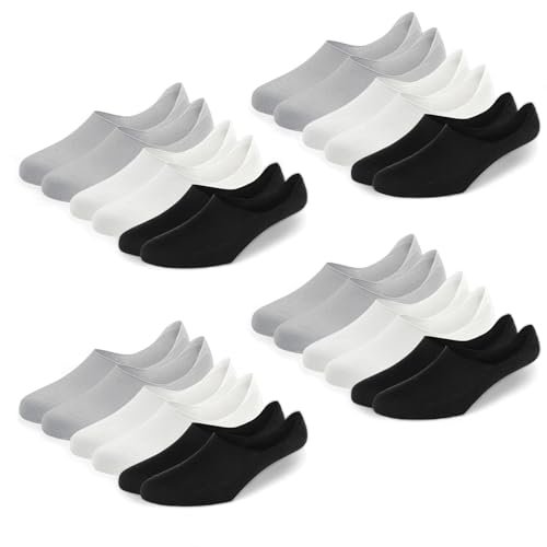Fitness Mantra® 12 Pairs Premium Loafer/No Show Anti Slip Free Size Cotton Socks for Men's and Women's
