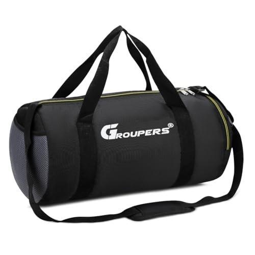 GROUPERS Foam Padded Gym Bag for Men & Women | Sports Duffel, Water-Resistant, Lightweight & Durable | Ideal for Gym, Travel, or Outdoor Fitness
