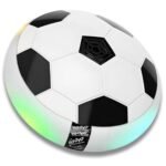 Gooyo GY3222 Floating Hover Football with Colorful Flash Light Effect | Indoor & Outdoor Pro Air Football Game for Kids/Girls/Boys/Gifts | White Color, Power Source: 4xAA Battery (Not Included)