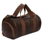 Kuber Industries Leather Sports Fitness Gym Bag for Man | Gym Bag with Shoe Compartment & Adjustable Strap | Brown
