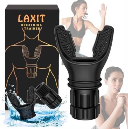 Laxit Premium Breathing Exercise Trainer Machine for Lungs, Lung Capacity Enhancer Exerciser Equipment Respiratory Muscle Trainer Device Increased Sports Breathing Ability Fitness Men Women (Pack of 1)